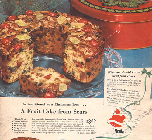vintage catalog fruitcake