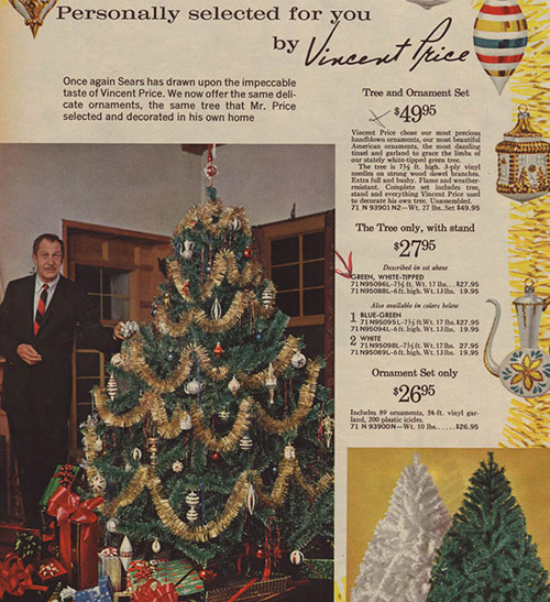 1964 Sears Catalog Artificial Christmas Tree Vincent Price