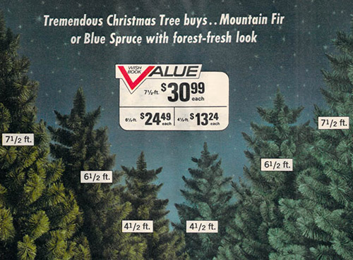 1972 Sears Catalog Artificial Christmas Trees