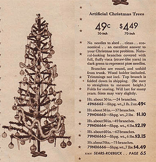 1945 Sears Catalog Artificial Christmas Tree