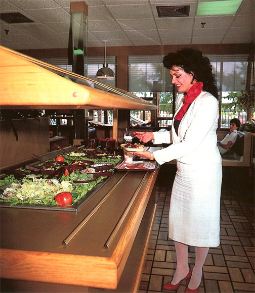 Salad bar at Burger King in the 1980s