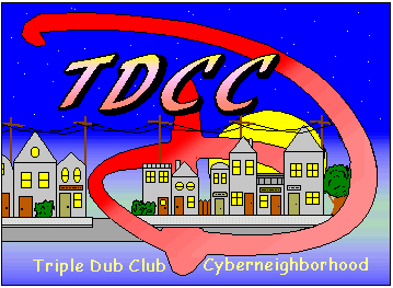 Triple Dub Club Cyberneighborhood. This was my first ever piece of graphic design. I created it entirely in Microsoft Paint. Thank goodness Photoshop eventually came into my life.